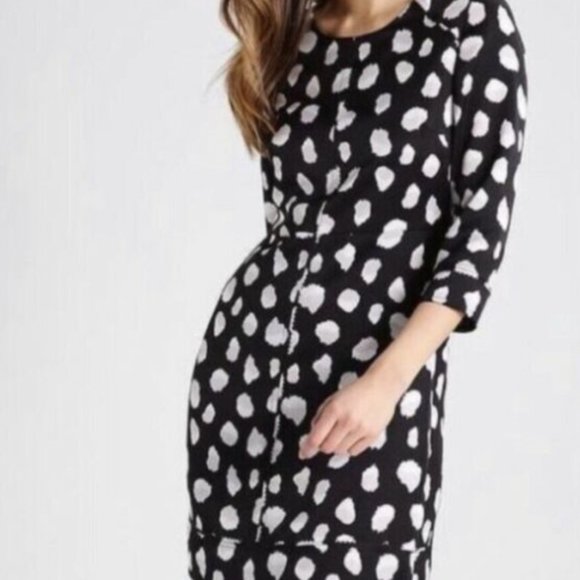 banana republic black and white polka dot dress | Dresses | Banana Republic black backless long sleeve colorgrp-48825 Adjustable tie‐shoulder straps Size:10 | UK